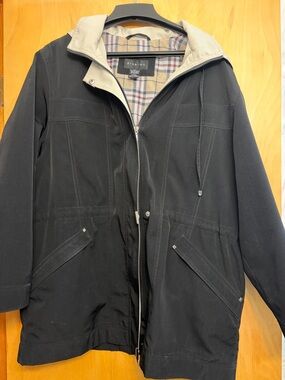 Braetan Black Jacket with Cream Collar and Plaid Lining